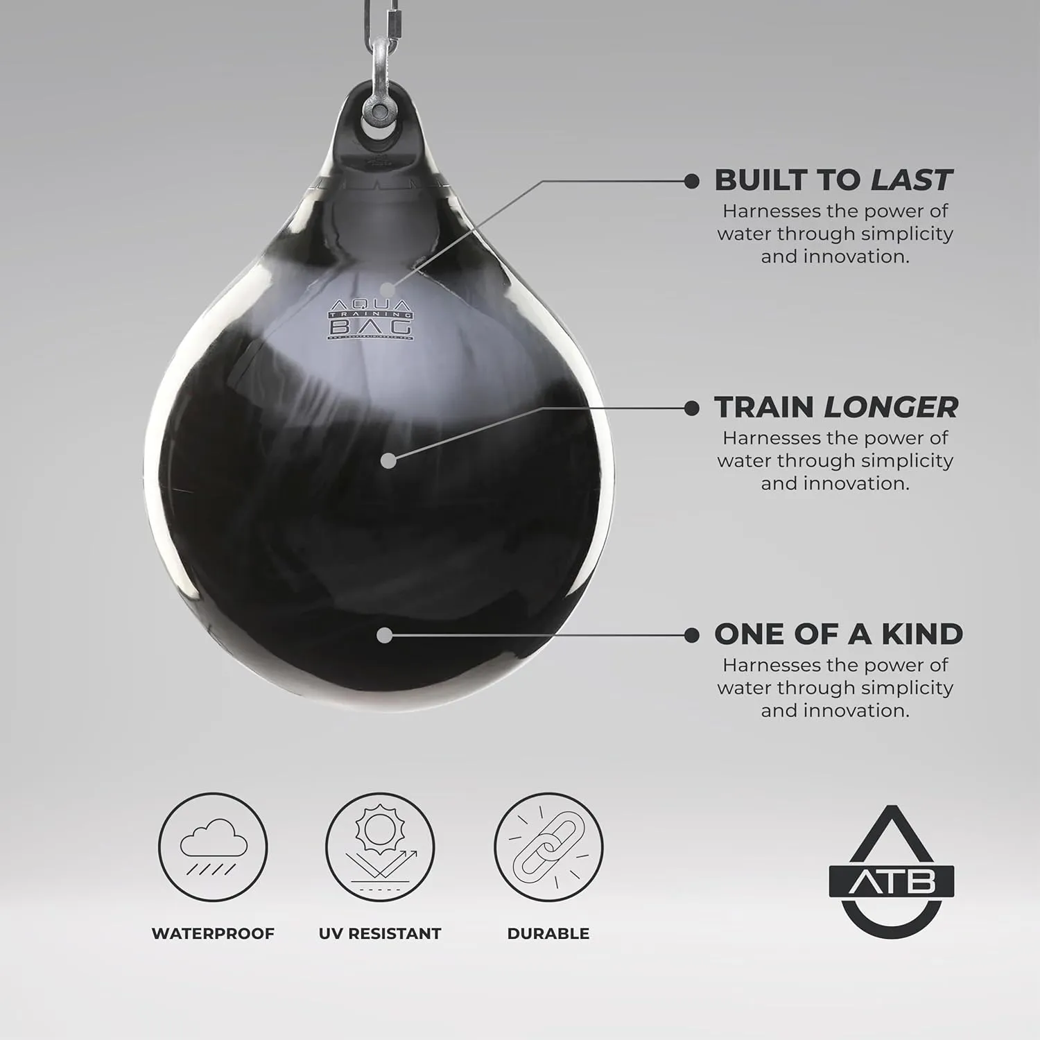 Aqua Training Bag 9" 15 Pound Head Hunter Slip Ball Hybrid Punching Bag