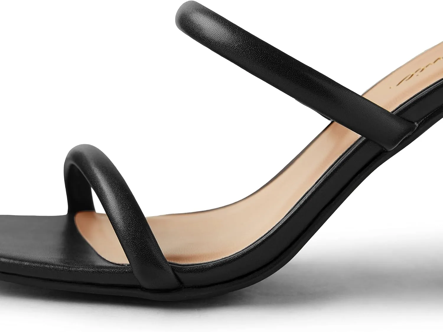 Arromic Women's Heeled Sandals Square Toe Two Strap Block Heels for Women Comfortable Strappy Heels Slip on Heeled Sandals for Women Dressy