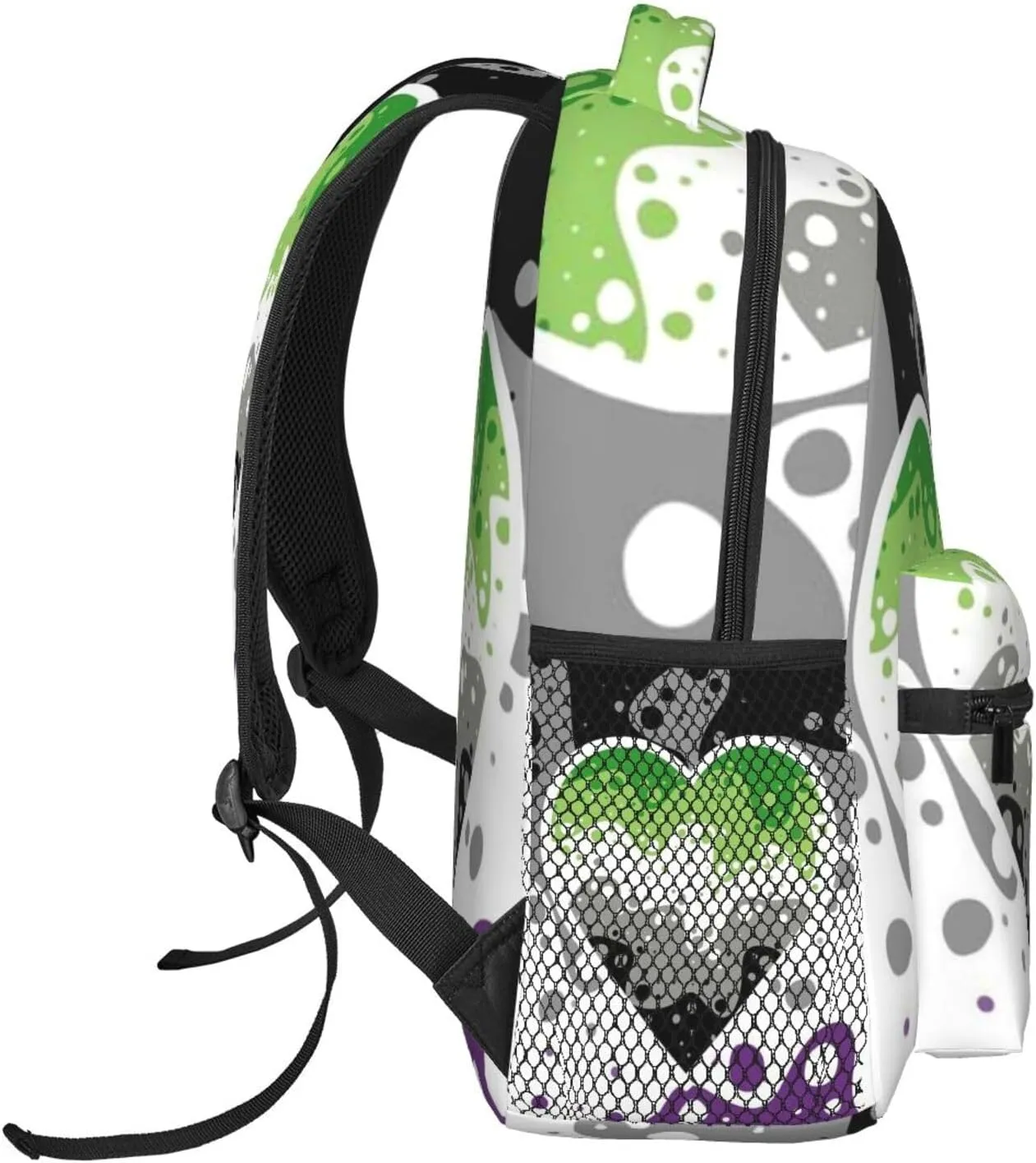 Asexual Aromantic Pride Backpack Double Shoulder Bag 15 Inch Laptop Bagpack for Hiking Work Camping Travel