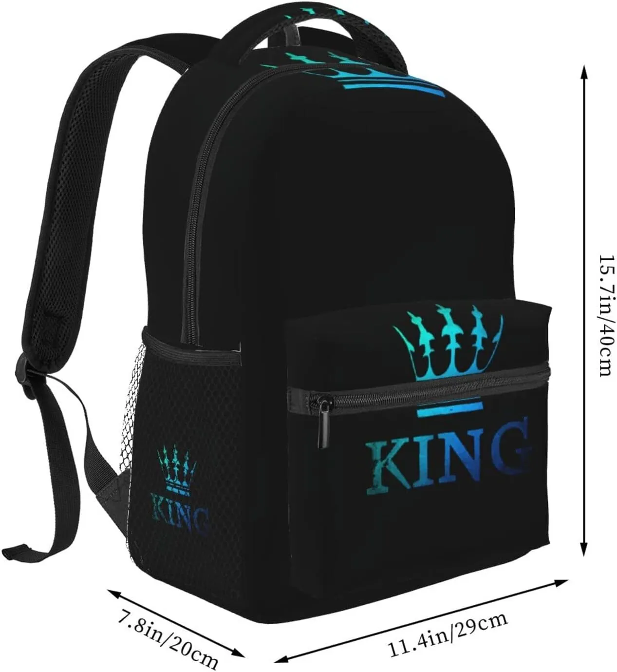 ASYG King Backpack Men Laptop Backpack Lion Tablet Travel Picnic Bag Lion Travel Bag