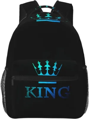 ASYG King Backpack Men Laptop Backpack Lion Tablet Travel Picnic Bag Lion Travel Bag