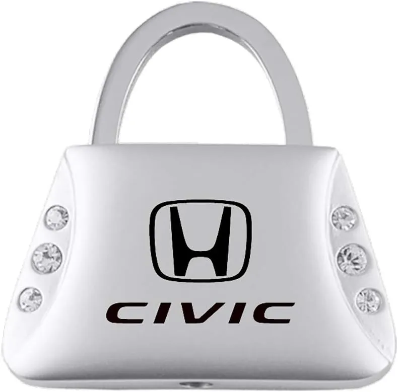 Au-Tomotive Gold, INC. Honda Civic Clear Crystals Purse Shape Key Chain
