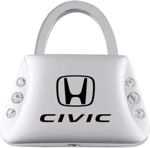 Au-Tomotive Gold, INC. Honda Civic Clear Crystals Purse Shape Key Chain
