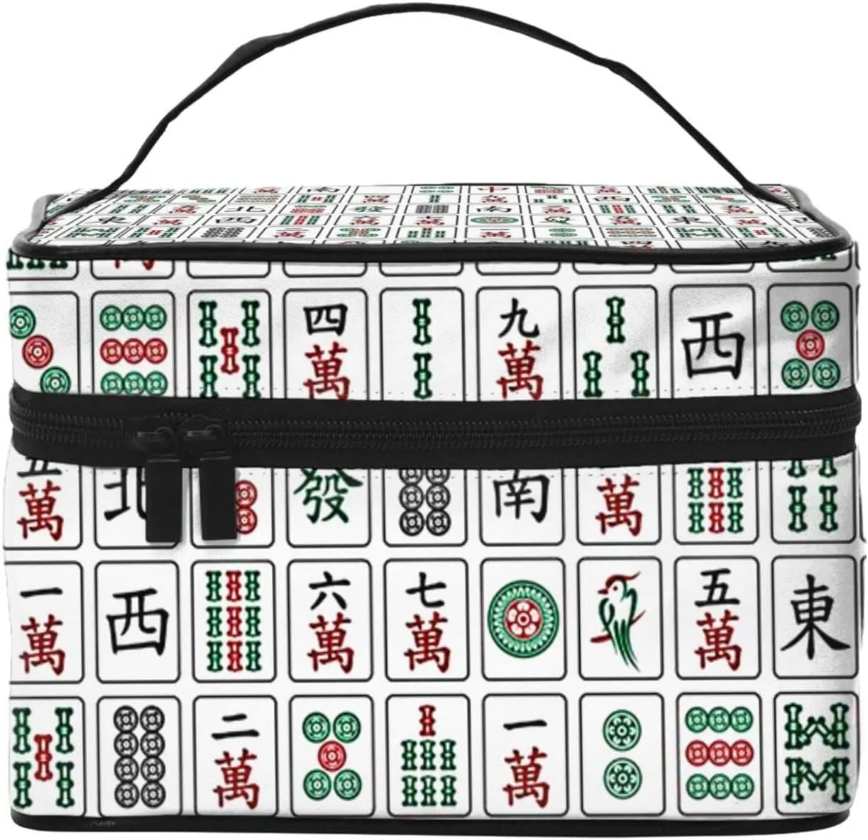 Augenstern Cosmetic Bag Organizer Mahjong China Culture Hipster Travel Makeup Case Toiletry Bag With Handle