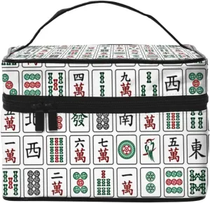 Augenstern Cosmetic Bag Organizer Mahjong China Culture Hipster Travel Makeup Case Toiletry Bag With Handle
