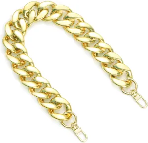 AUMEY Handbag Chain Straps Acrylic Purse Chain Strap Fashionable Replacement Purse Clutches Handles for Purse Handbags DIY Crafts, 15.7 inch of Each (MSL02-Gold)