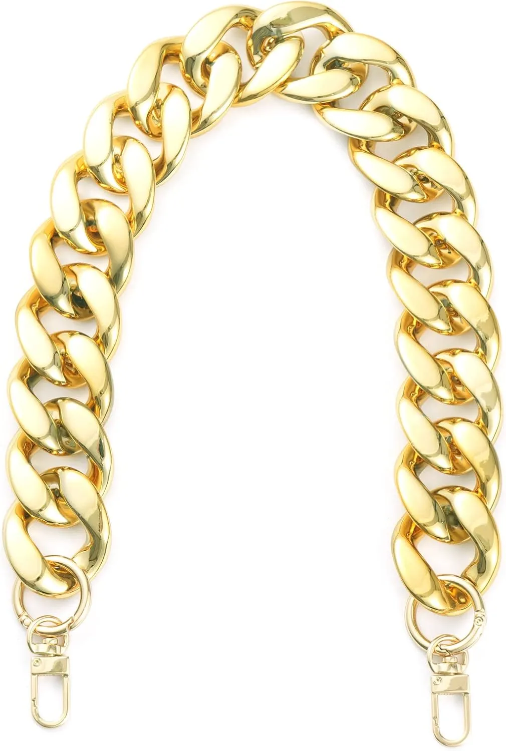 AUMEY Handbag Chain Straps Acrylic Purse Chain Strap Fashionable Replacement Purse Clutches Handles for Purse Handbags DIY Crafts, 15.7 inch of Each (MSL02-Gold)