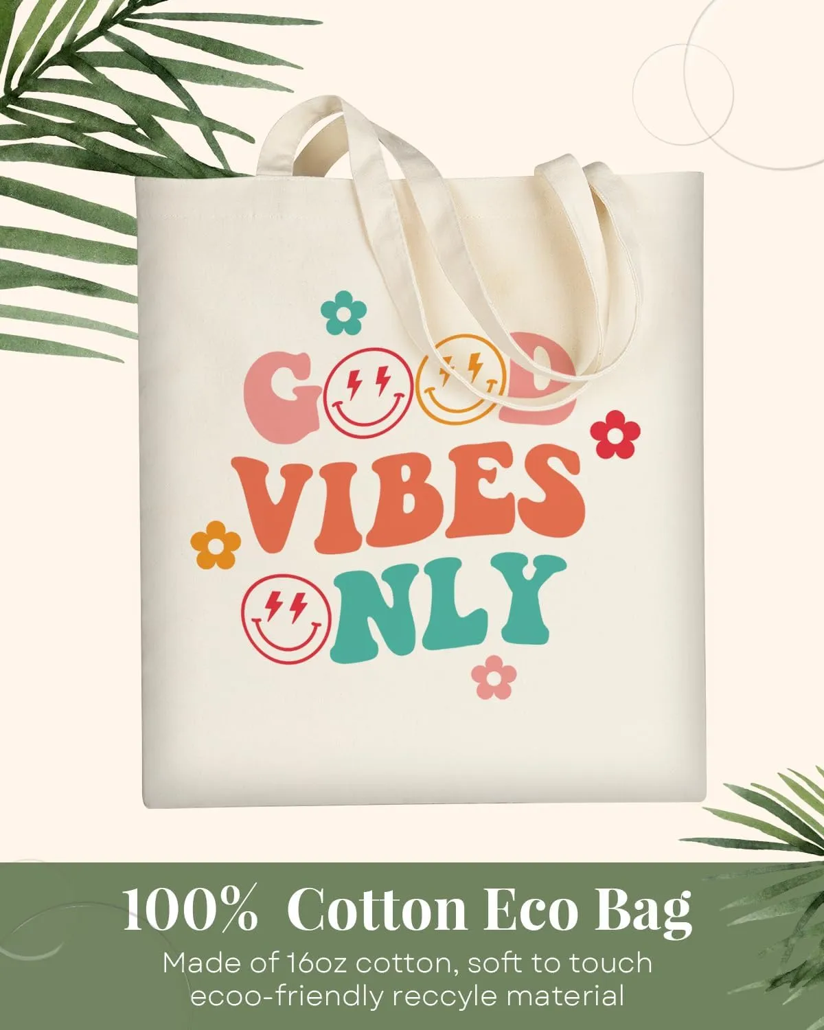 AUSVKAI Canvas Tote Bag Aesthetic for Women, Cute Reusable Cloth Cotton Bags for Shopping Beach Trendy Gifts