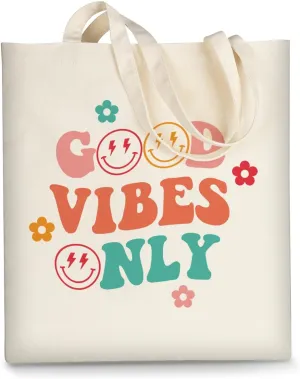 AUSVKAI Canvas Tote Bag Aesthetic for Women, Cute Reusable Cloth Cotton Bags for Shopping Beach Trendy Gifts