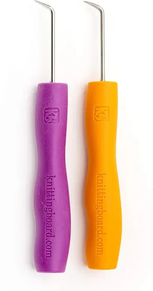 Authentic Knitting Board, Loom Knitting Ergonomic Hook & Tool (2 Pack)