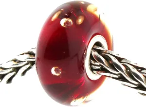 Authentic Trollbeads Glass 61158 Red Bubbles
