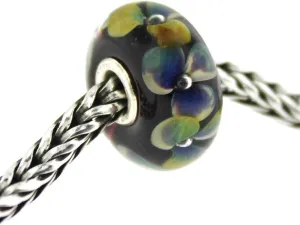 Authentic Trollbeads Glass 61404 Flowers on Indigo