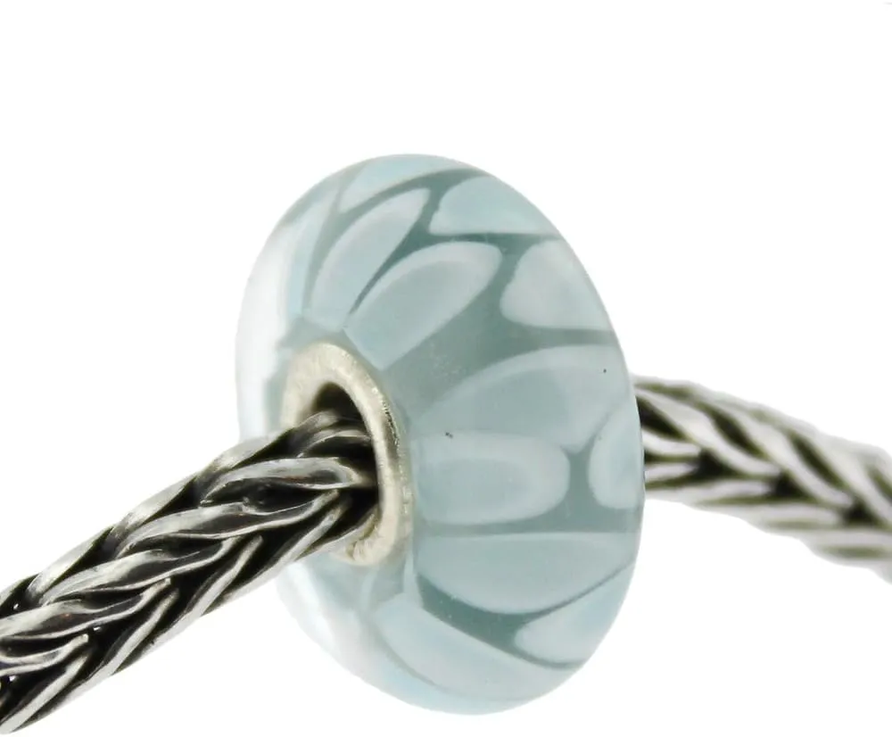 Authentic Trollbeads Glass 61407 Light Blue Shadow