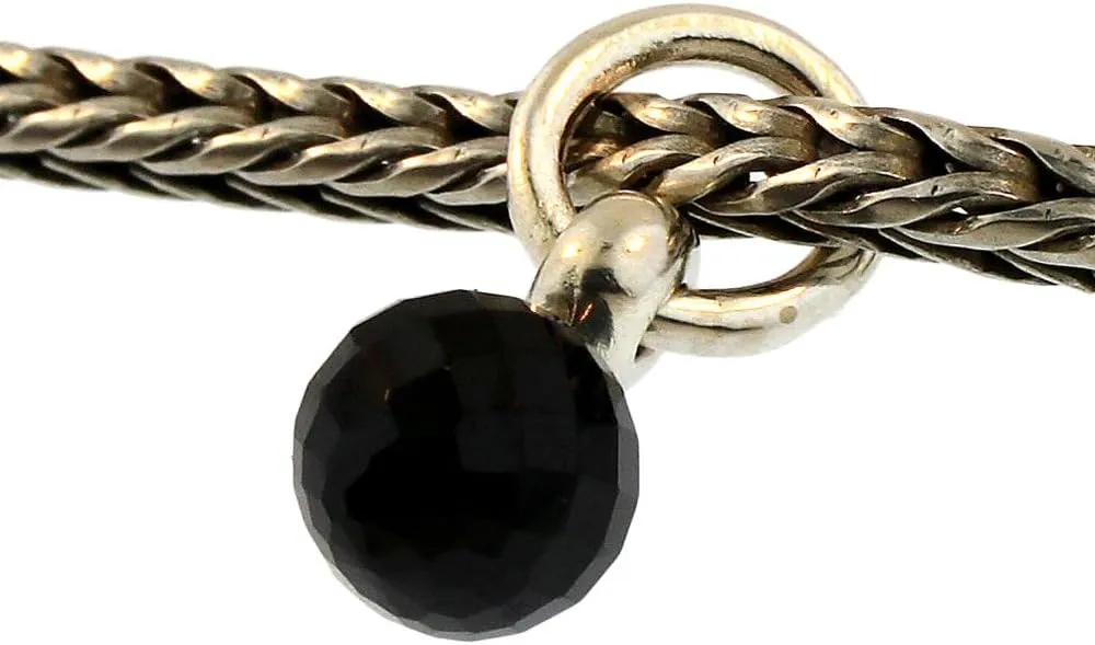 Authentic Trollbeads Sterling Silver 51735 Black Spinel Tassel