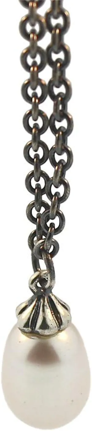 Authentic Trollbeads Sterling Silver 54100 Necklace Silver Fantasy/Freshwater Pearl 39.4 inch