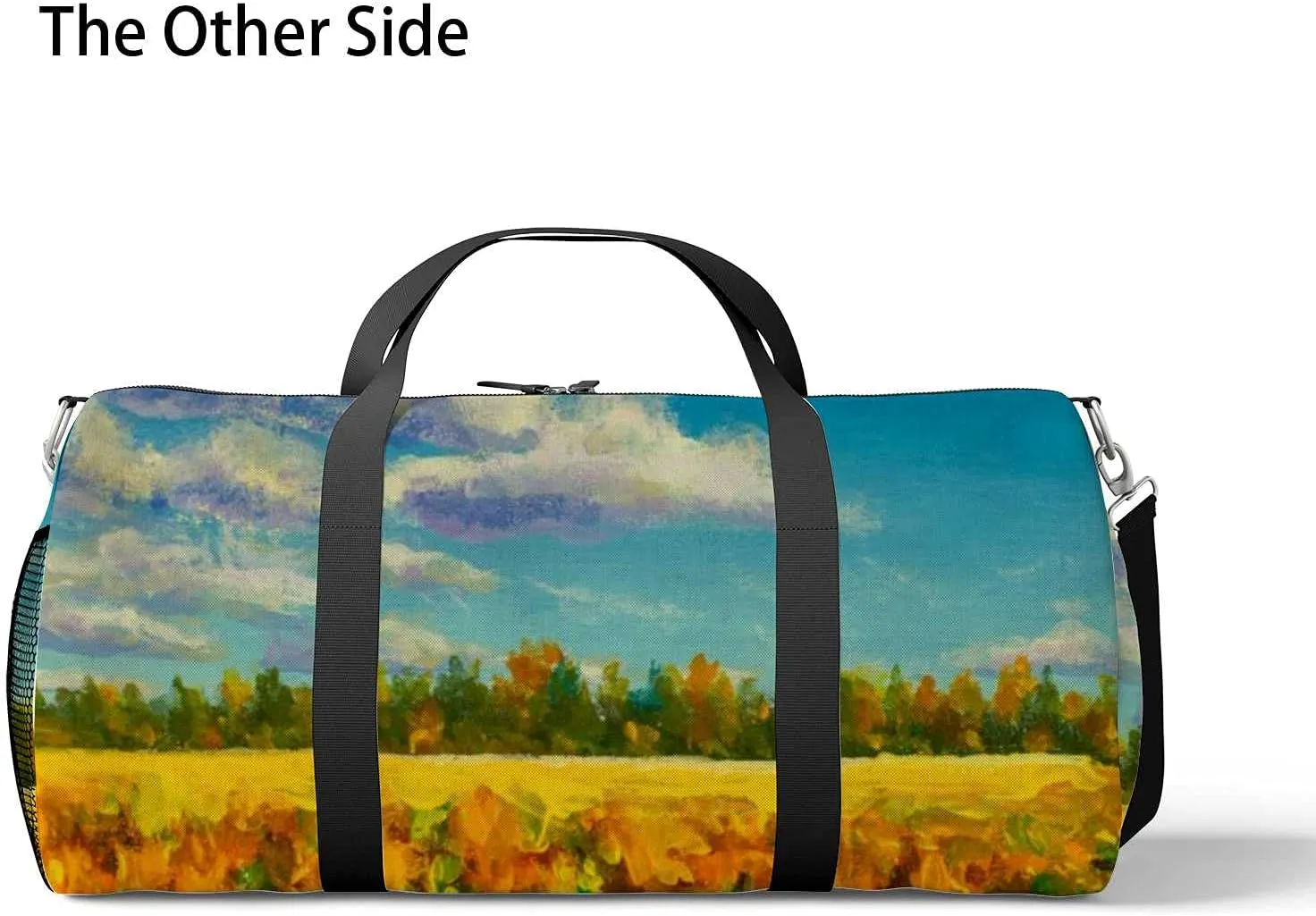 Autumn Trees Painting Sports Duffel Bag Travel Gym Tote Bags Lightweight Durable Shoulder Strap Waterproof Polyester Outside Mesh Pocket Overnight Trip Duffel Bag for Women Men