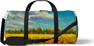 Autumn Trees Painting Sports Duffel Bag Travel Gym Tote Bags Lightweight Durable Shoulder Strap Waterproof Polyester Outside Mesh Pocket Overnight Trip Duffel Bag for Women Men