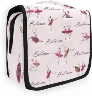 AUUXVA Travel Toiletry Bag Cosmetic Organizer Bag Hanging Makeup Bag for Women Men Girls (Ballerina Dancer)