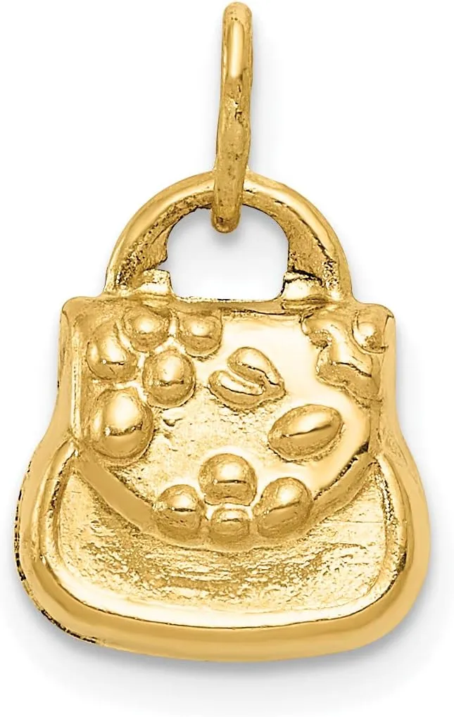 Avariah 14k Yellow Gold 3-D Purse Charm - 14mm