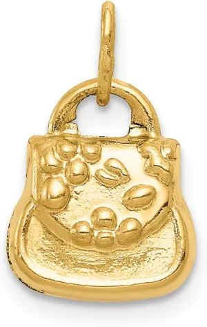 Avariah 14k Yellow Gold 3-D Purse Charm - 14mm