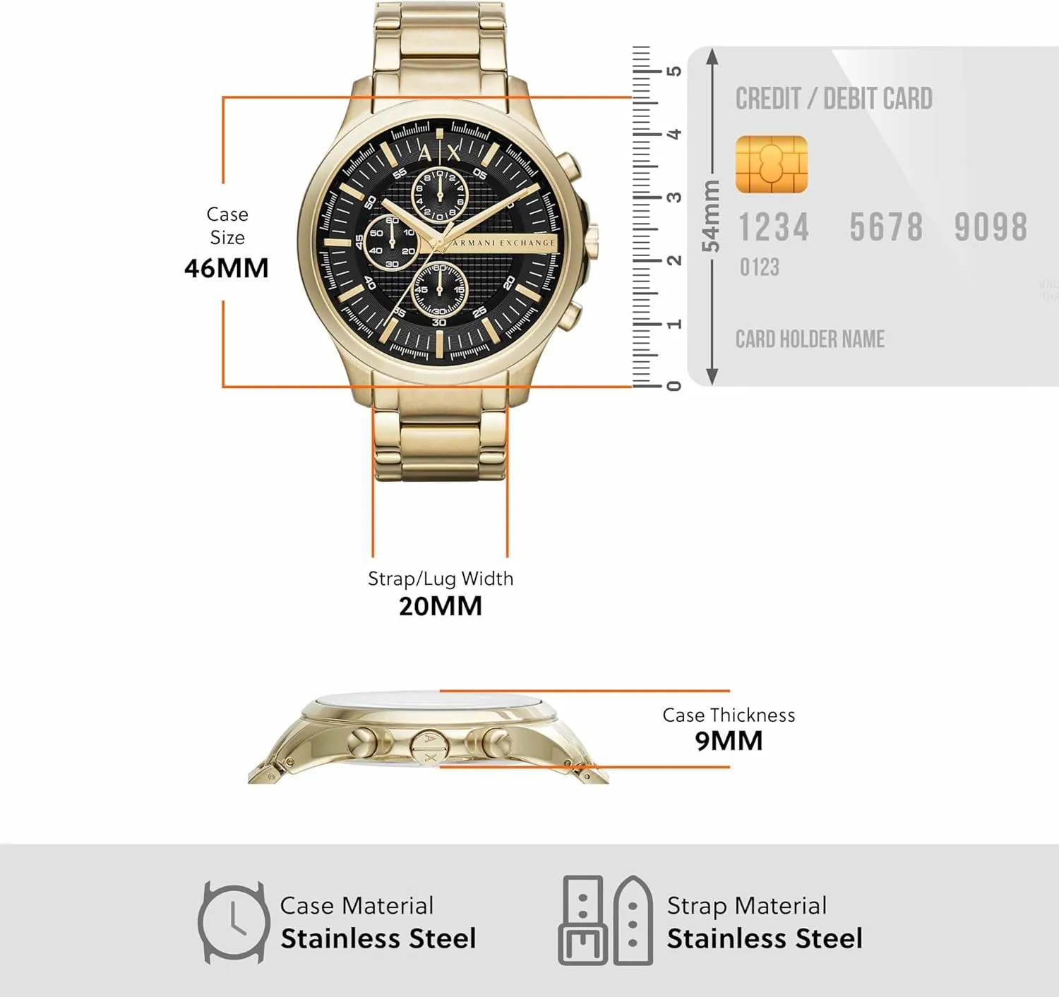 A|X Armani Exchange Chronograph Watch for Men; Men's Watch with Leather, Stainless Steel or Silicone Band
