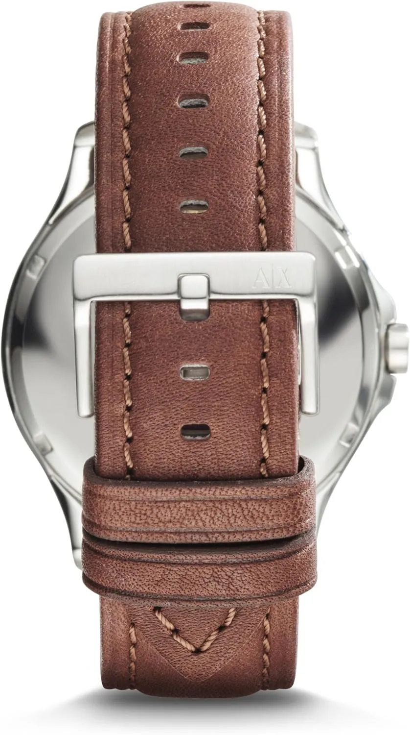 A|X Armani Exchange Men's Watch with Three-Hand Analog Display and Date Window, Watch for Men with Stainless Steel or Leather Band