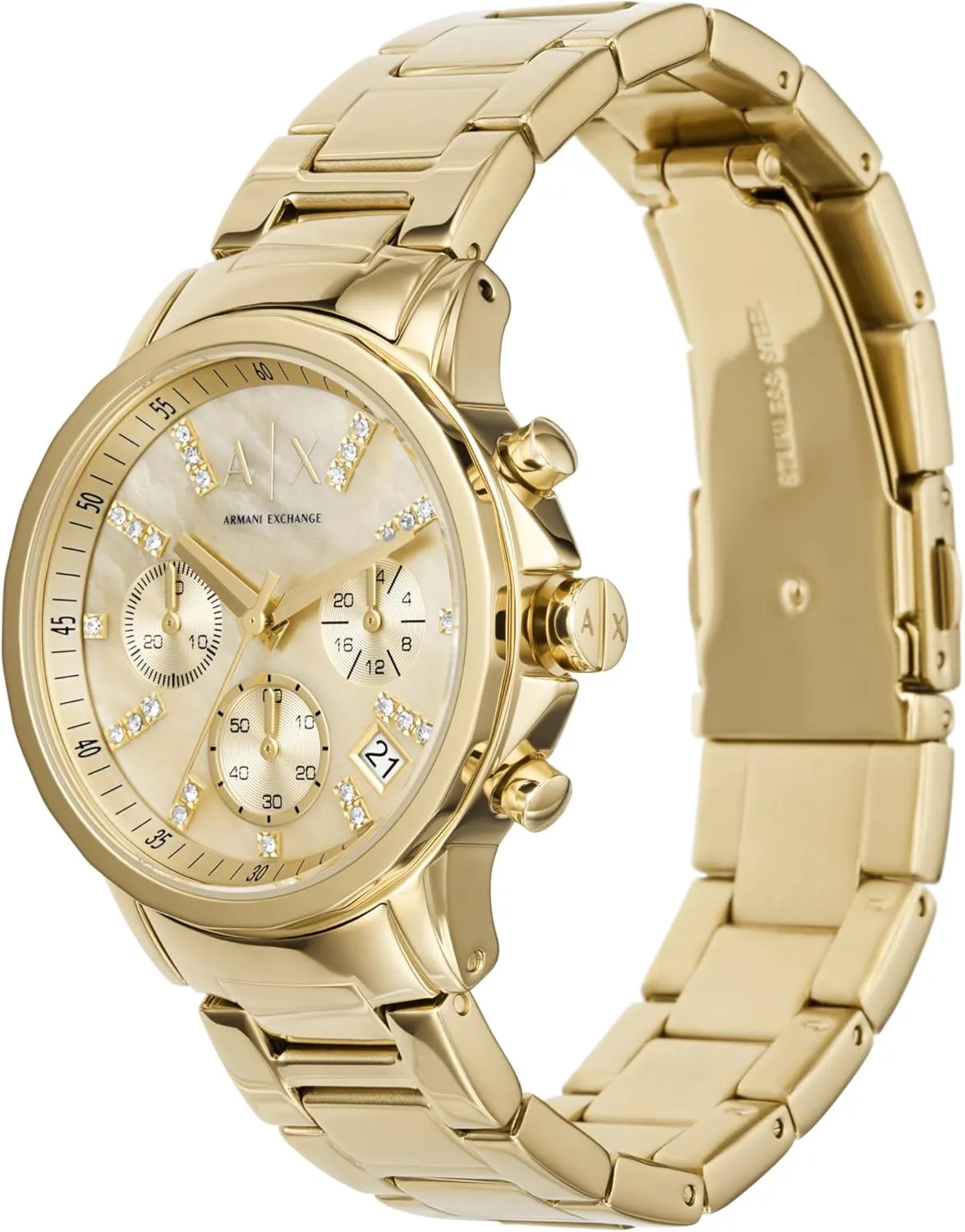 A|X Armani Exchange Women's Watch, Chronograph Watch for Women with Stainless Steel or Leather Band