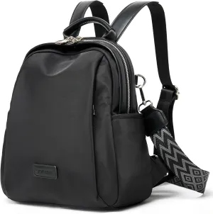 Backpack Purse for Women Anti-theft bag for Ladies Waterproof Convertible Travel Shoulder Bag Lightweight (Black)