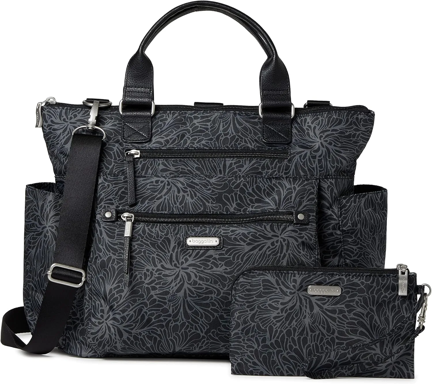 Baggallini 3-in-1 Convertible Backpack Handbag 15x12 Lightweight Travel Bag Crossbody Zippered Tote W/RFID Phone Wristlet