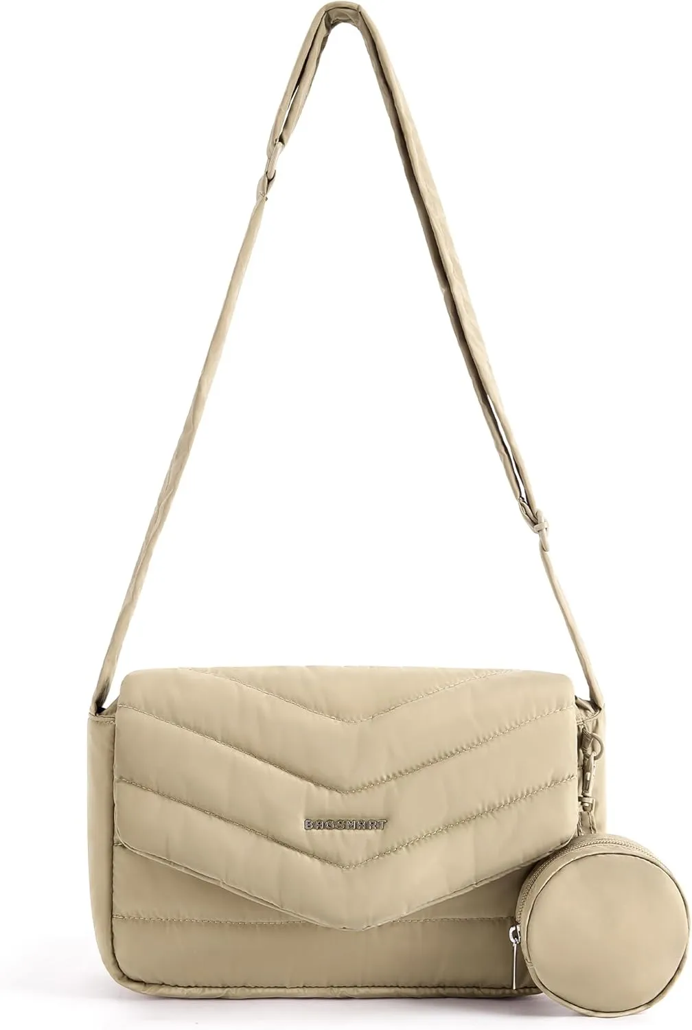 BAGSMART Crossbody Bags for Women, Quilted Puffer Shoulder Bag, Handbag Small Purses for women