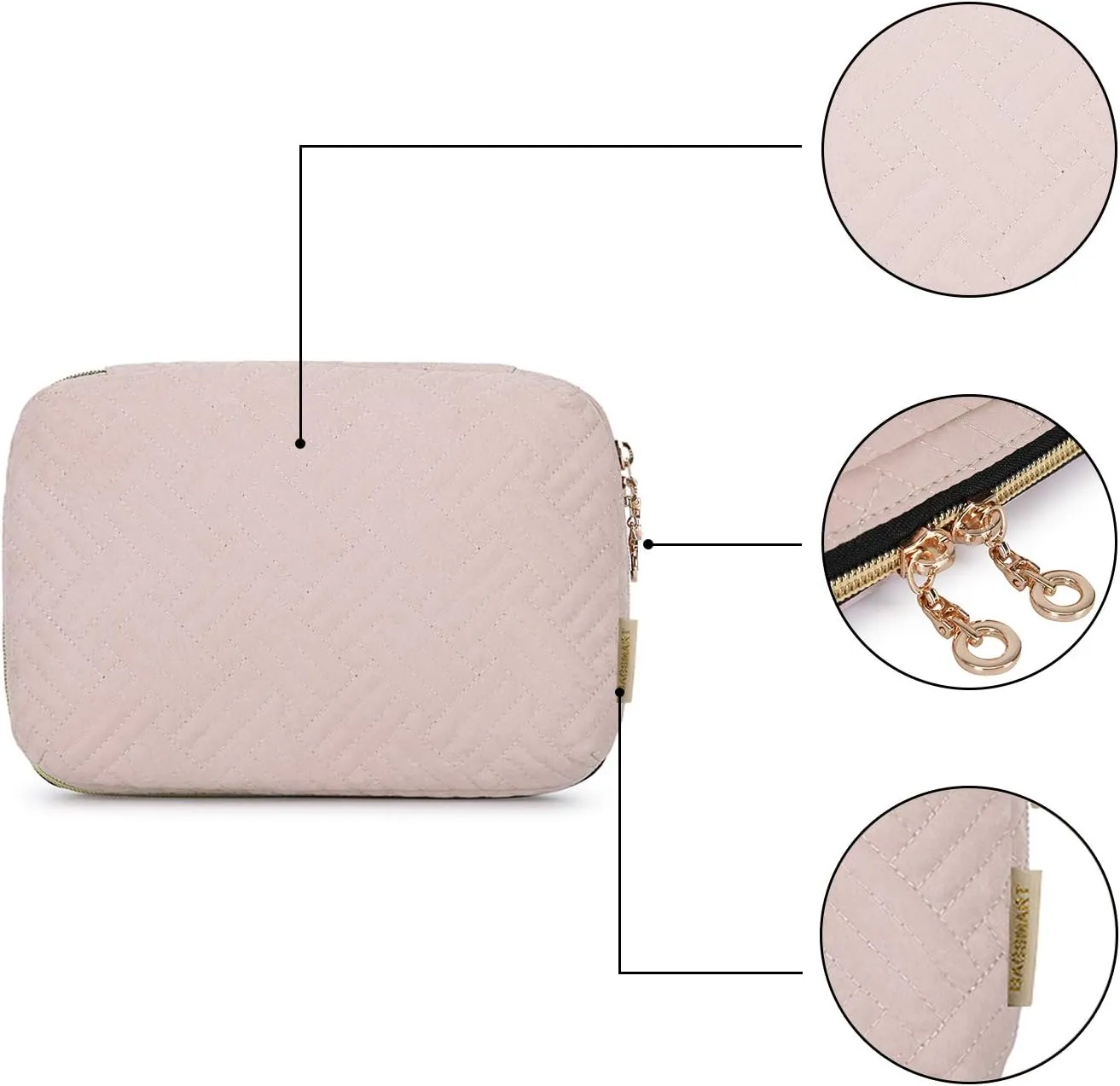 BAGSMART Large Electronics Organizer Travel Case, Travel Essentials, Cord Organizer Travel Cable Organizer Bag, Travel Accessories for Women, Pink