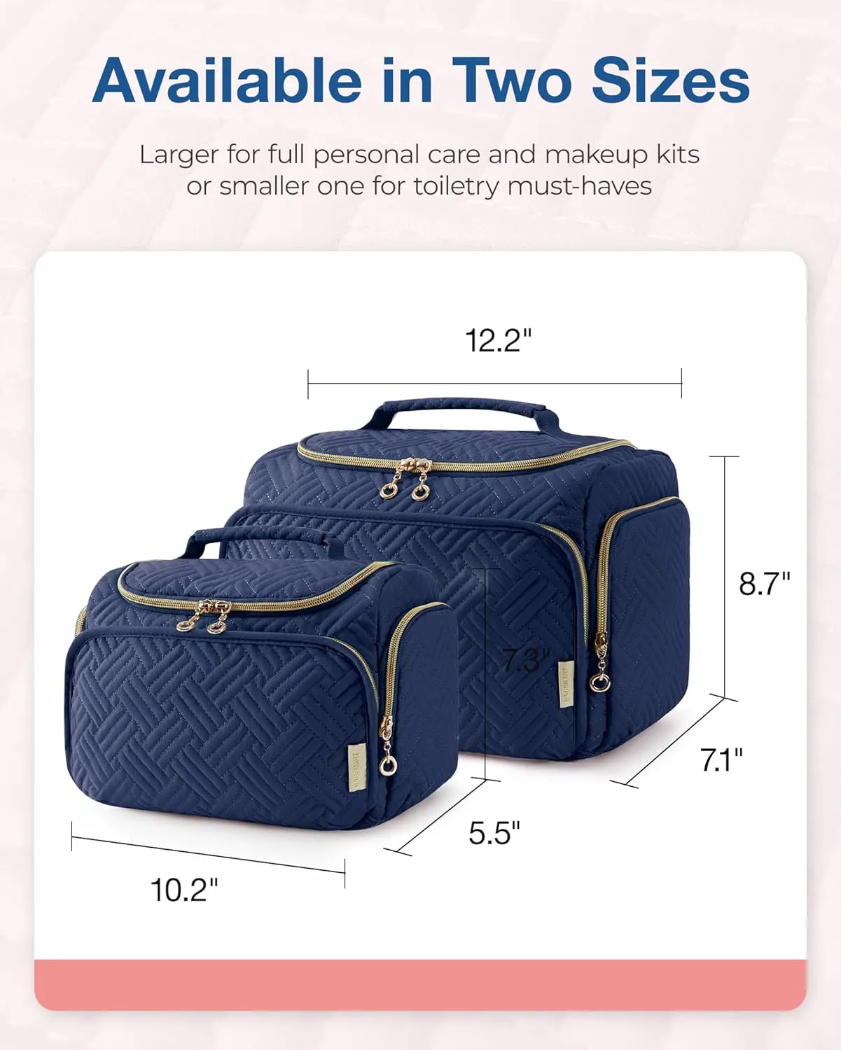 BAGSMART Travel Toiletry Bag, Large Wide-open Travel Bag for Toiletries, Makeup Cosmetic Travel Bag with Handle