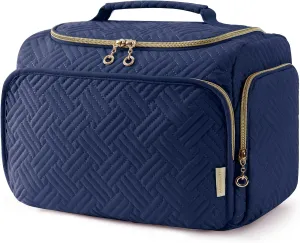 BAGSMART Travel Toiletry Bag, Large Wide-open Travel Bag for Toiletries, Makeup Cosmetic Travel Bag with Handle