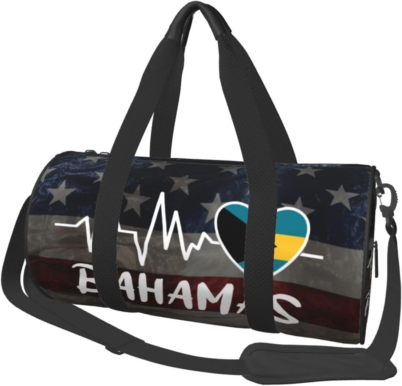 Bahamas Heartbeat Duffel Bag Gym Bag Travel Sports Tote Large Foldable Beach Swim Yoga9