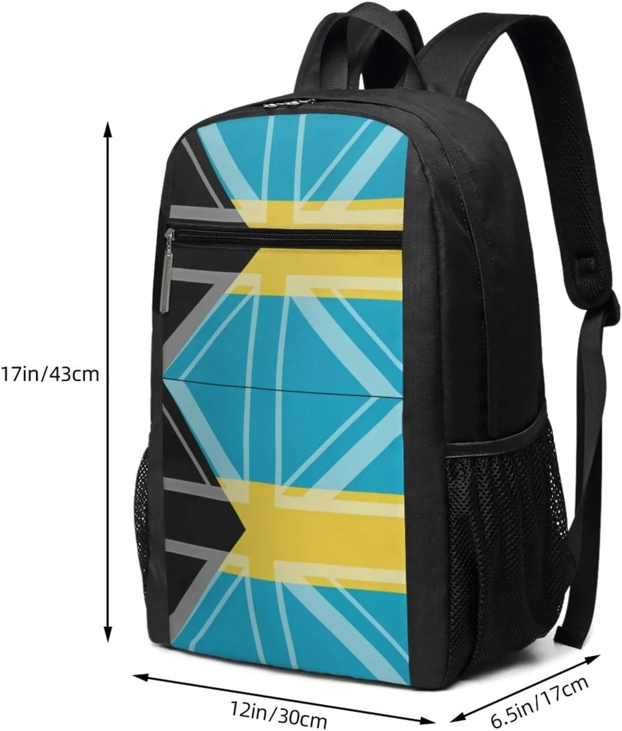 Bahamas UK Flag Casual Backpacks Sports Backpack Large Capacity Travel Rucksack Laptop Daypack with Multi-Pockets Adjustable Strap Work Bag for Hiking