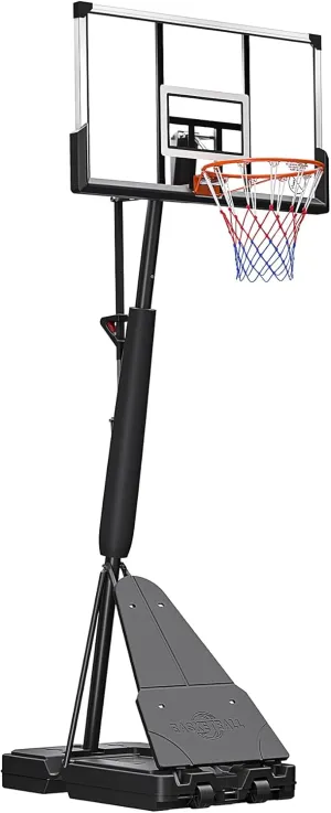 Basketball Hoop Outdoor, 10 FT Adjustable Basketball Hoop Goal System with Large Base, 44 Inch Shatterproof PC Backboard, 2 Sand Bags and Portable Wheels for Adults Teenagers in Backyard, Driveways
