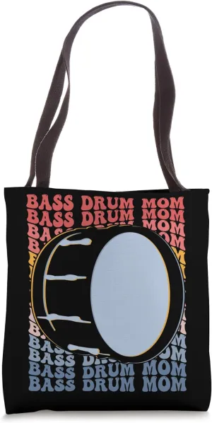 Bass Drum Mom Groovy Drummers Drummer Mom Drum Set Tote Bag