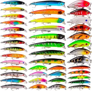 Bass Fishing Lures Kit Set Topwater Hard Baits Minnow Crankbait Pencil VIB Swimbait for Bass Pike Fit Saltwater and Freshwater