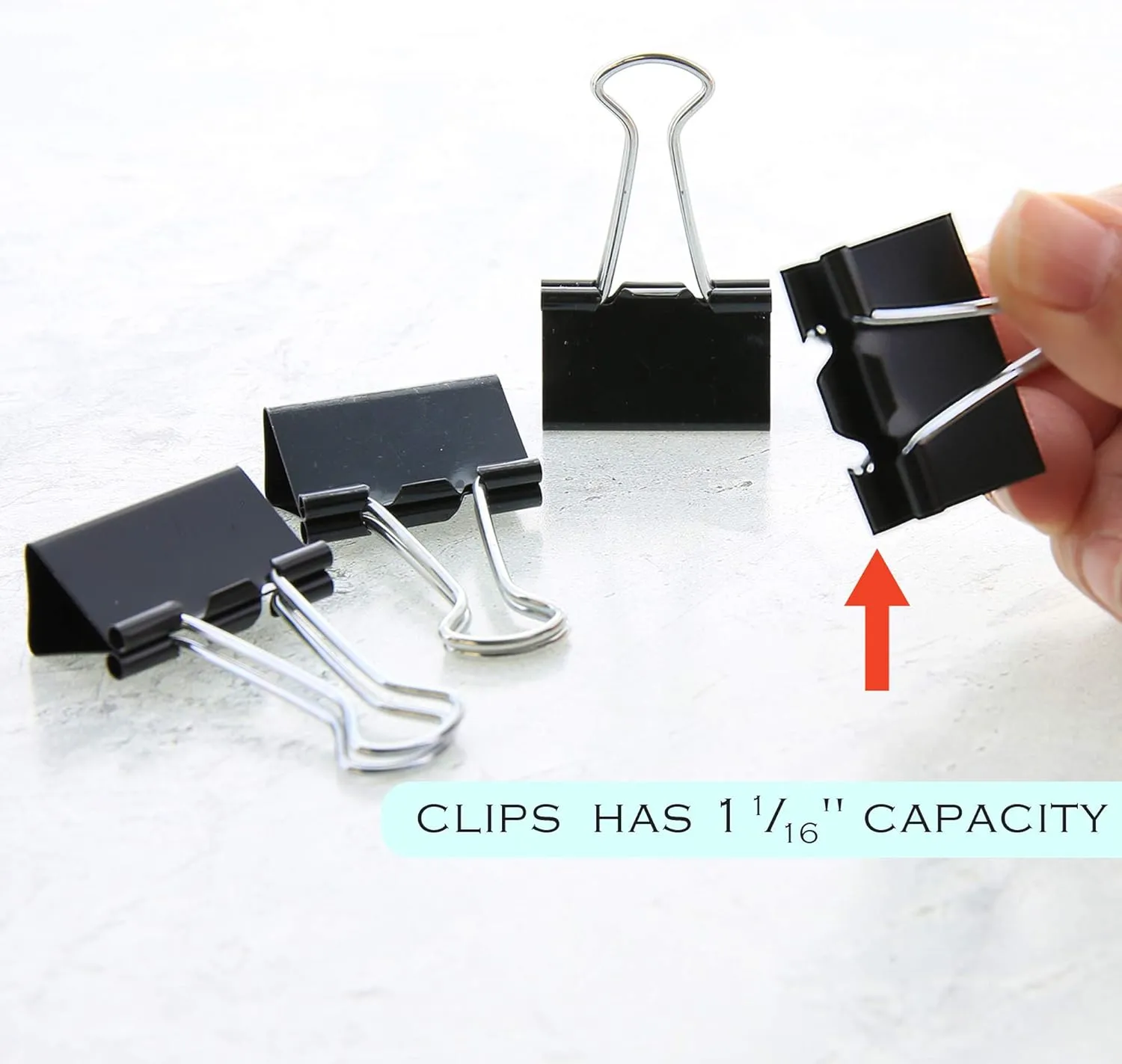 Bazic Binder Clip, Large, 2 Inches (51mm), Black, 4 per Pack (Case of 144) (262-144)