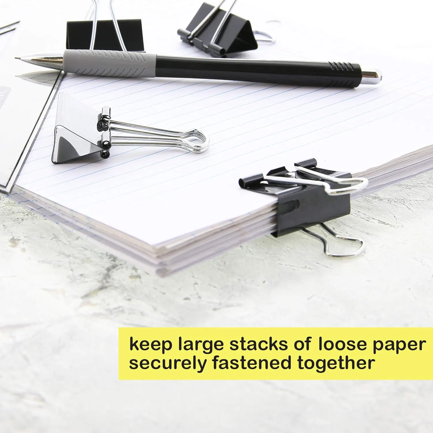 Bazic Binder Clip, Large, 2 Inches (51mm), Black, 4 per Pack (Case of 144) (262-144)