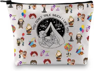 BDPWSS Cartoon Movie Inspired Gift Carl And Ellie Flying Balloon House Gift You Don't Talk Much I Like You Couple Makeup Bag (Much like you bag)