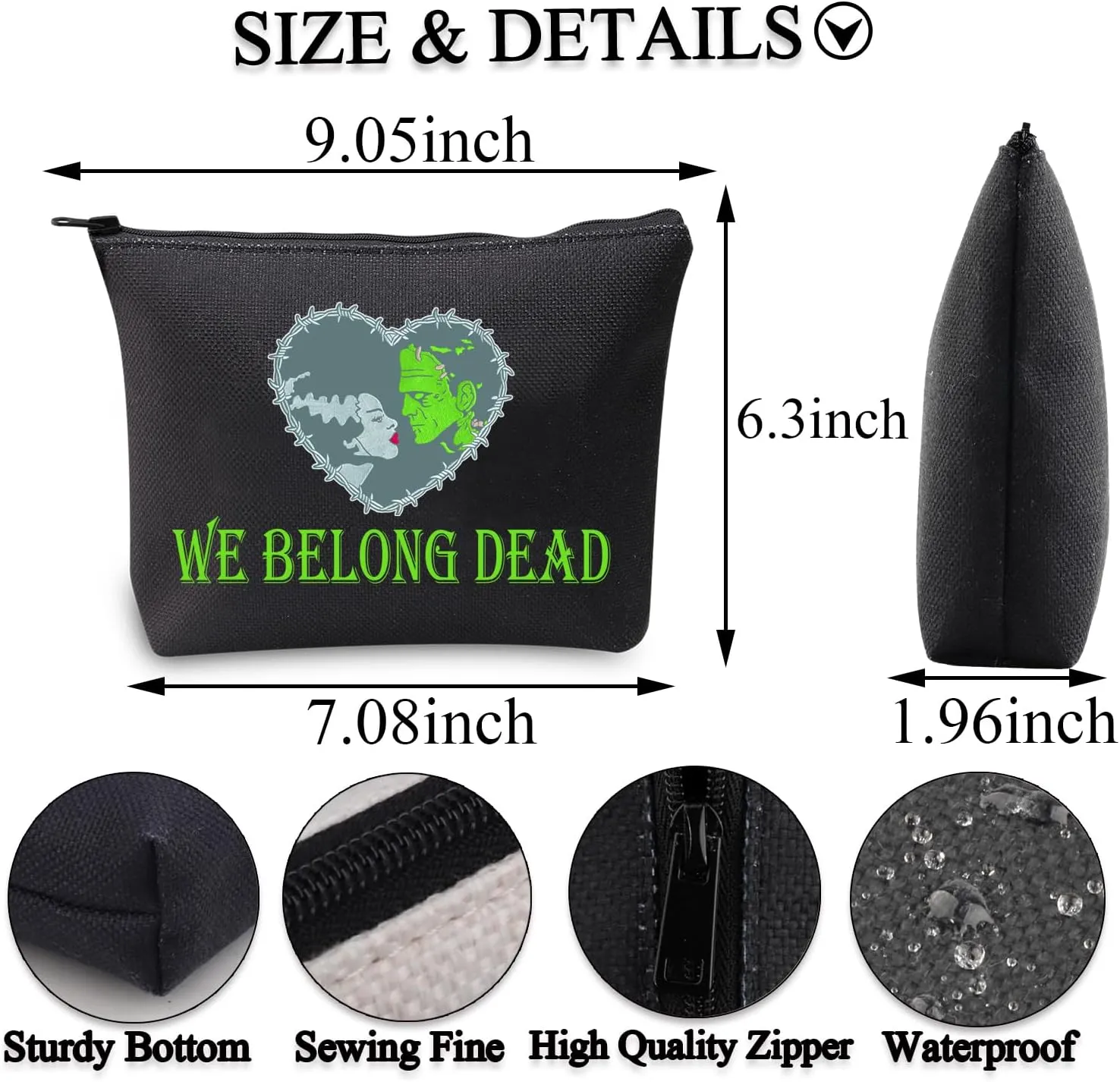 BDPWSS Couple Gift Monster & Bride Gift Monster Horror Movie Inspired Makeup Bag For Couple (We belong bagbl)
