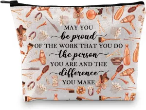 BDPWSS Hair Stylist Gifts For Women Hairdresser Cosmetology Graduation Gift May You Be Proud Of The Work You Do Makeup Bag (Be proud hairstylist bag)
