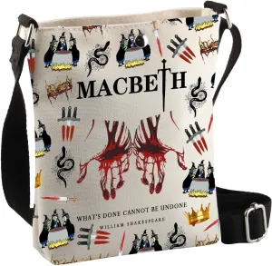 BDPWSS Lady Theater Gift Theater Literary Genius Gift Theater Quotes Crossbody Bag Literary Fan Gift for Bookish Book Lover