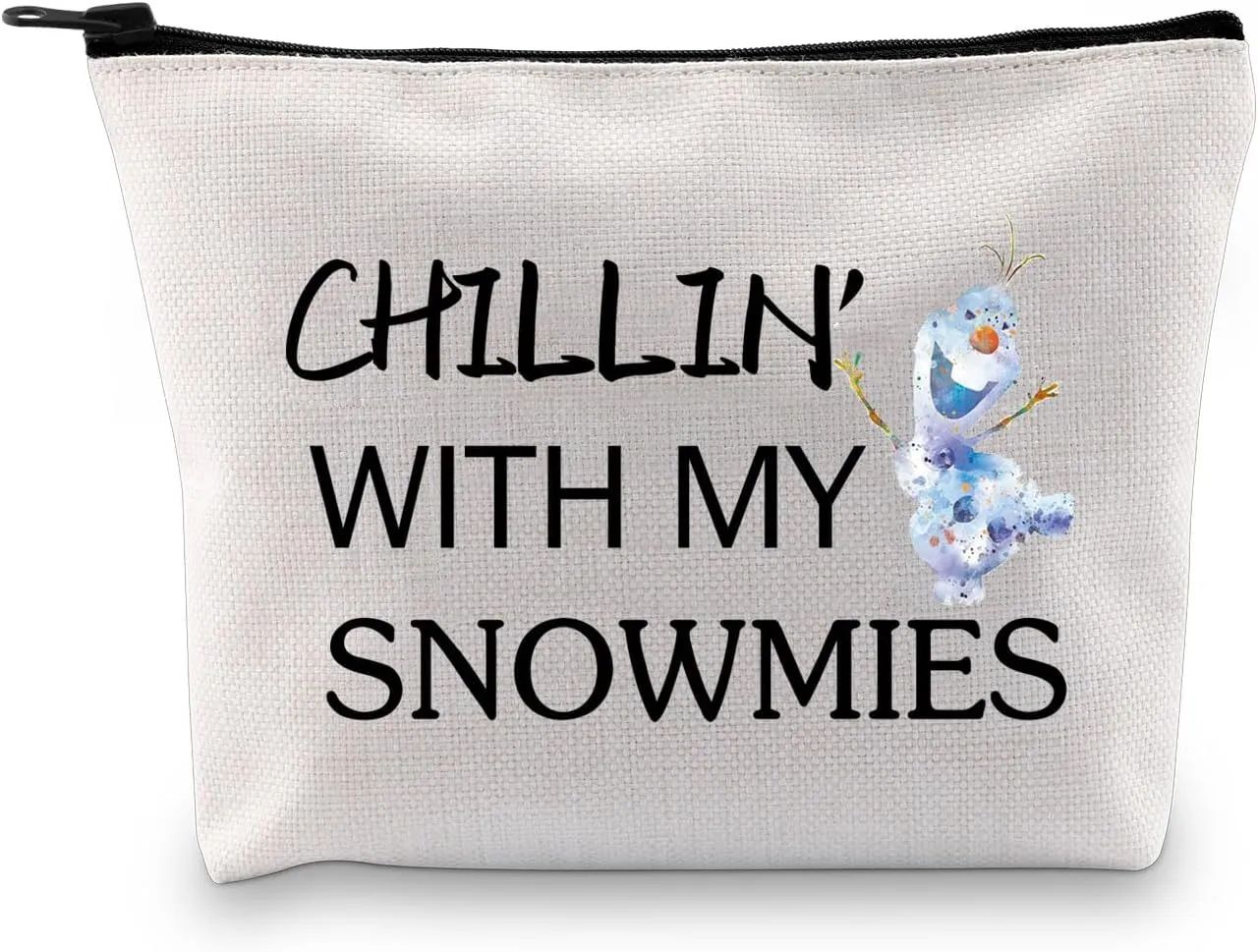 BDPWSS Olaf Gift Makeup Bag Snowman Olaf Lover Gift Chillin’ With My Snowmies Olaf Samantha Zipper Pouch Olaf Fans Gift (Chilling snowmies bag)
