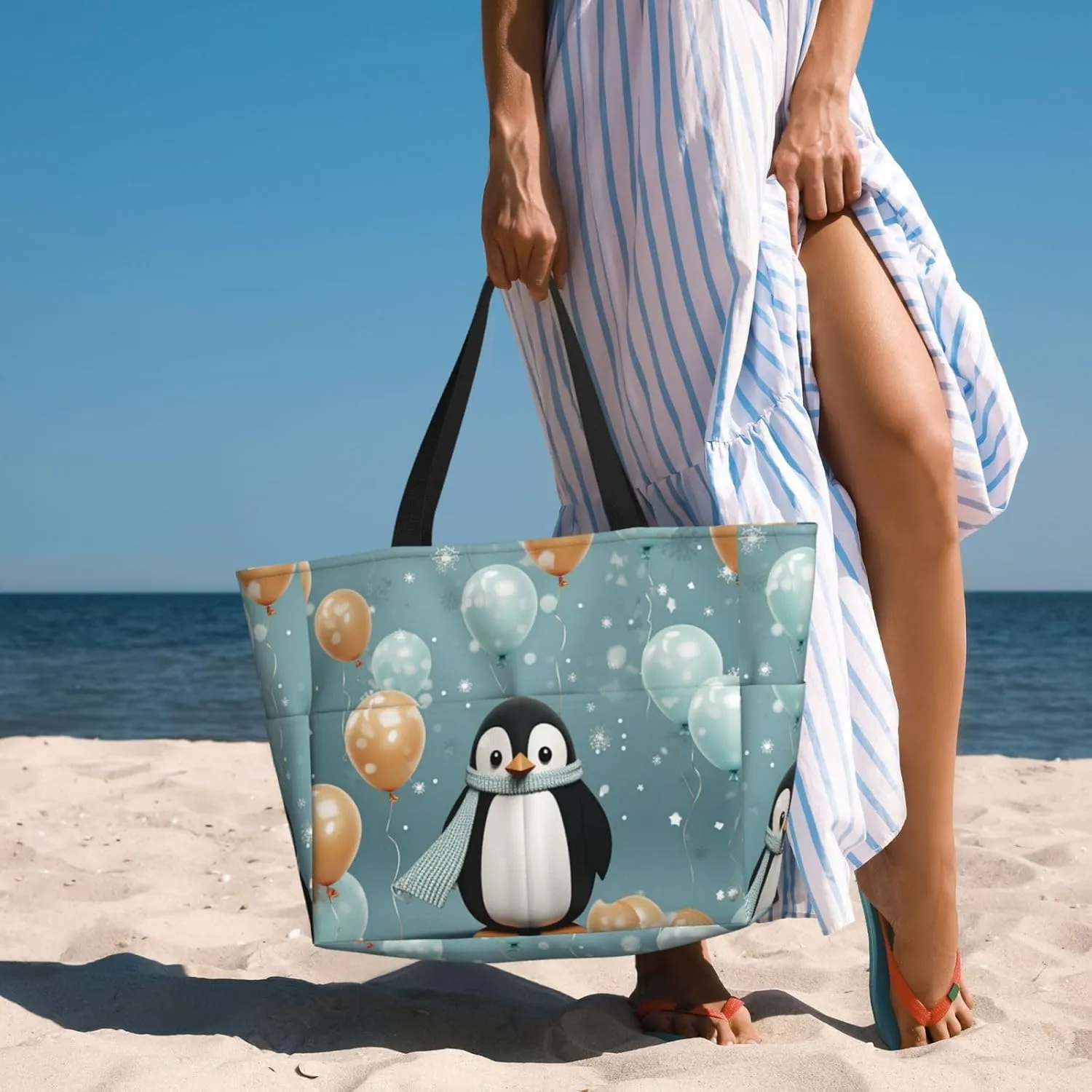Beach Tote Bag for Women Oversized Travel Weekender Bags New York Manhattan Waterproof Pool Bag Beach Accessories