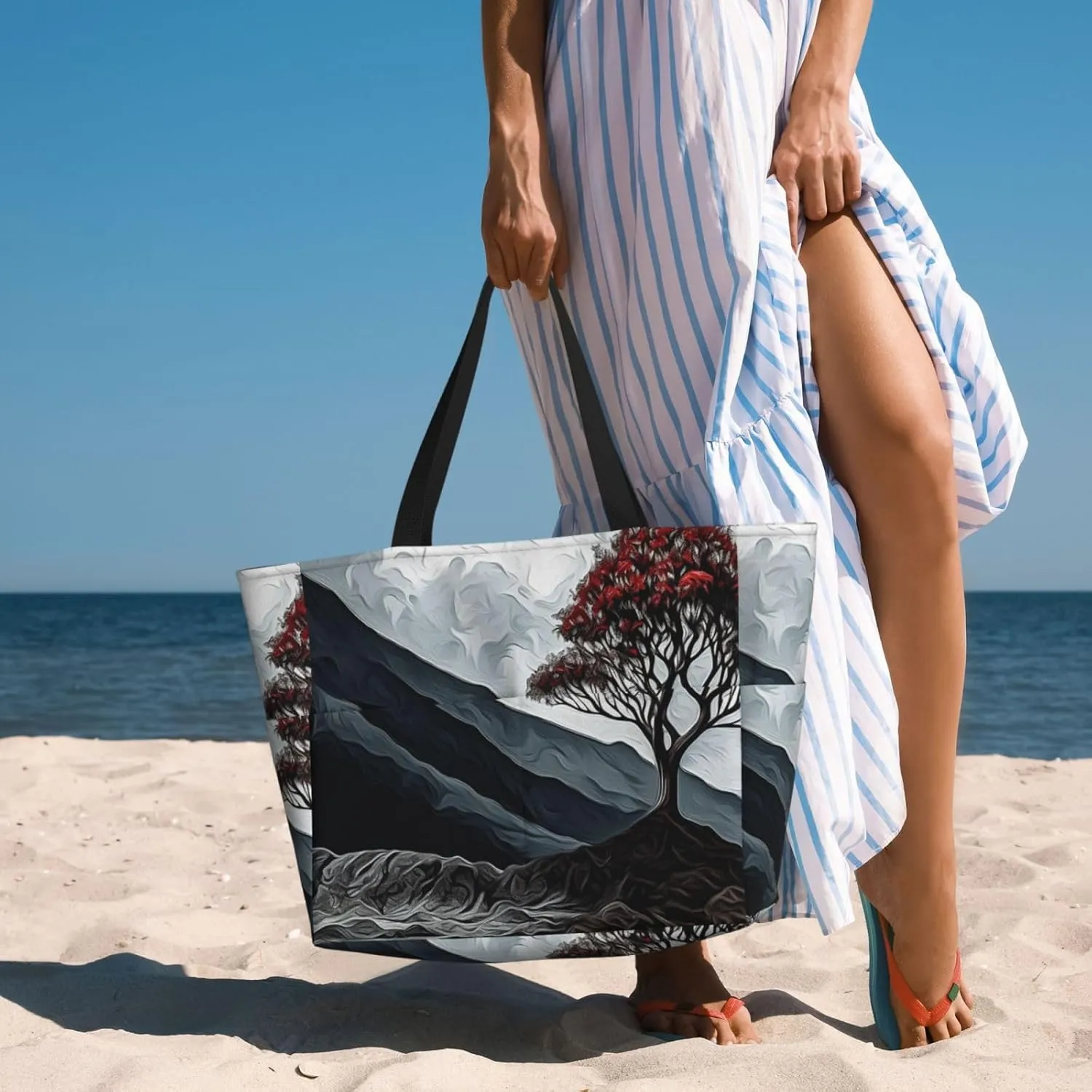 Beach Tote Bag for Women Oversized Travel Weekender Bags New York Manhattan Waterproof Pool Bag Beach Accessories
