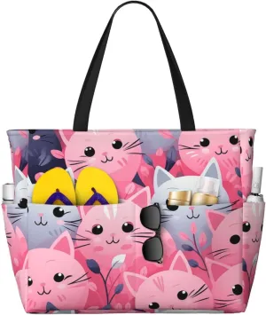 Beach Tote Bag for Women Oversized Travel Weekender Bags Vinyl Records Waterproof Pool Bag Beach Accessories