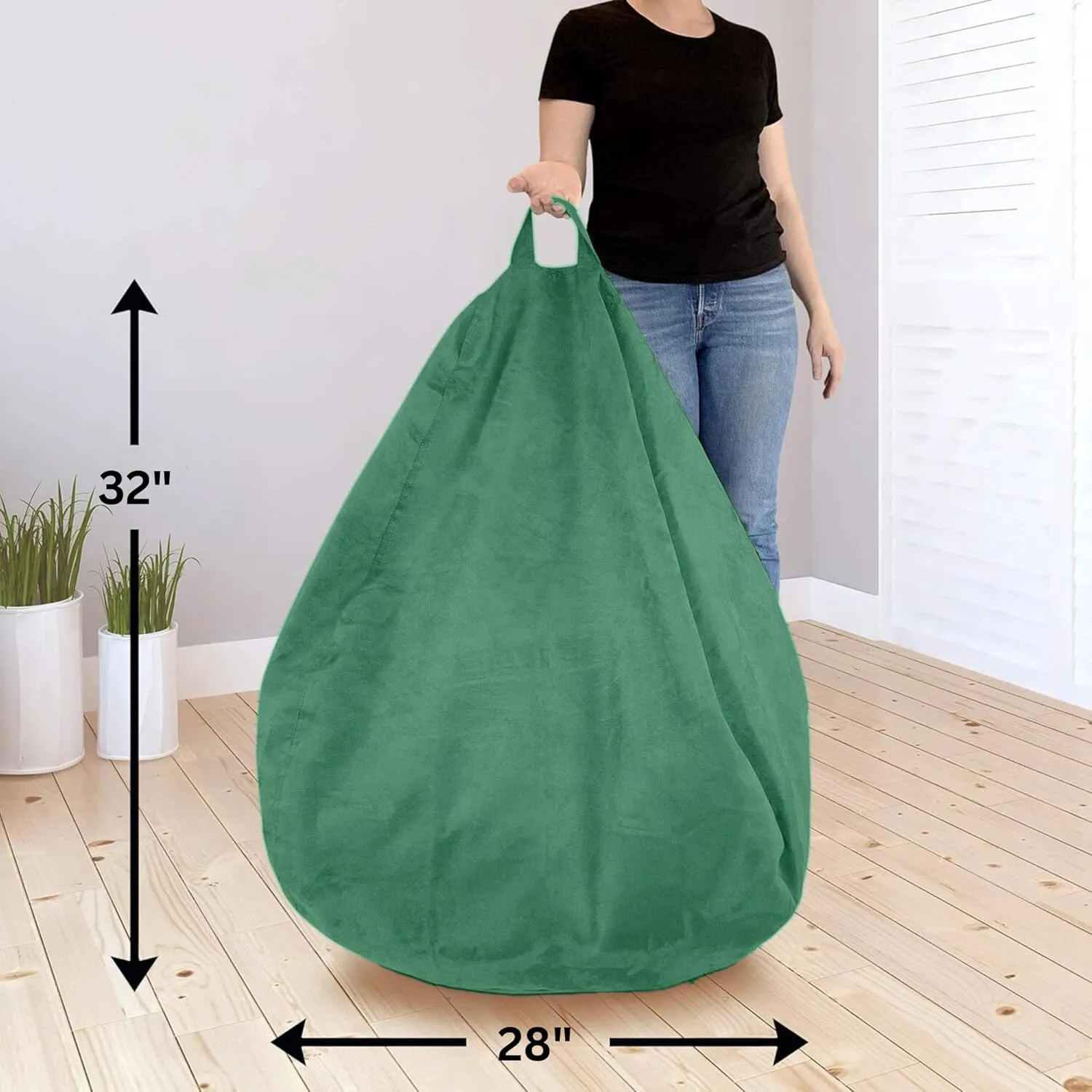 Bean Bag Stuffed Animal Storage Or Cover | No Filler | Double Stitched | Durable Zipper | Premium Microsuede