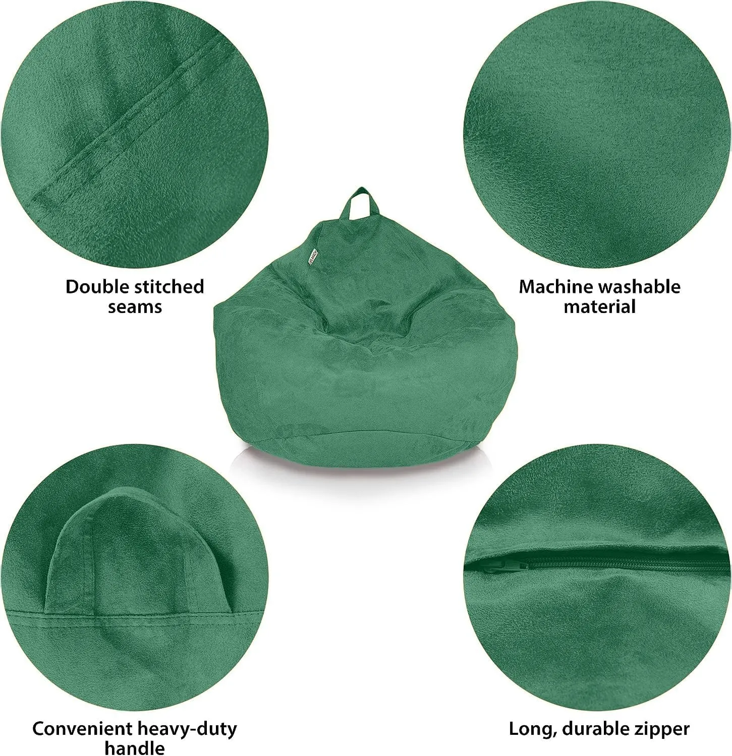 Bean Bag Stuffed Animal Storage Or Cover | No Filler | Double Stitched | Durable Zipper | Premium Microsuede